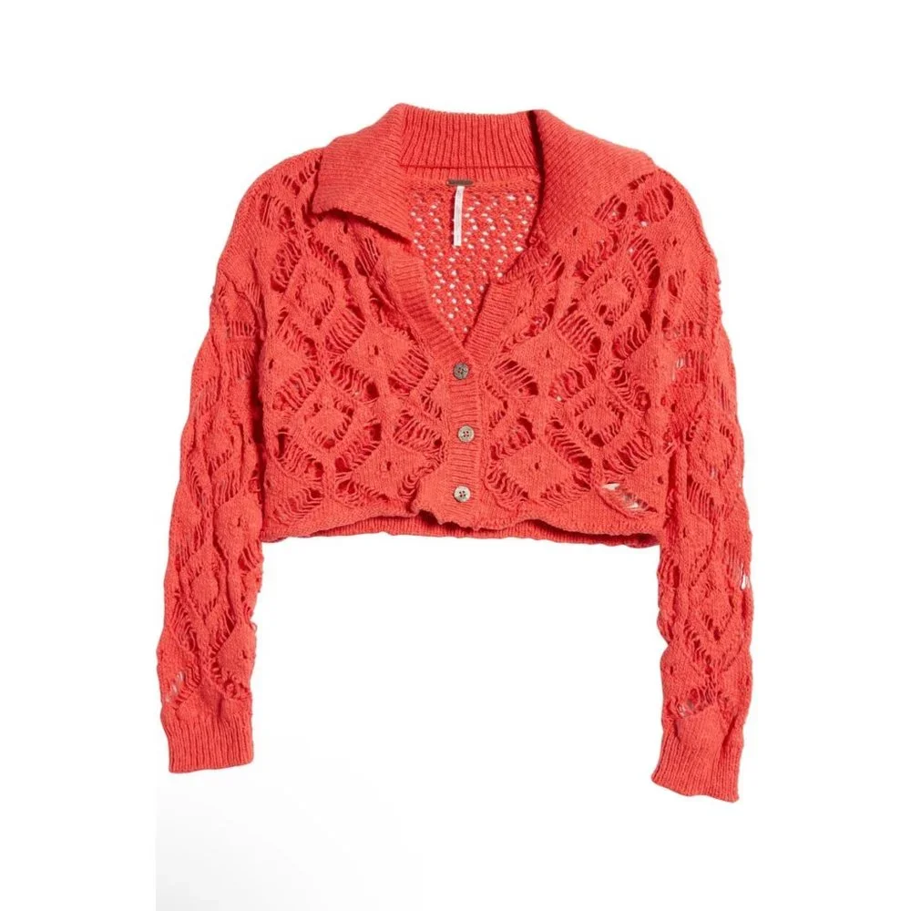 Free People Sedona Cardigan NEW WITH TAGS in Guava Berry MSRP $128